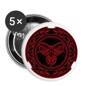 Wikinger Widder Aries - Buttons klein 25 mm (5er Pack) - Weiß - Vorne