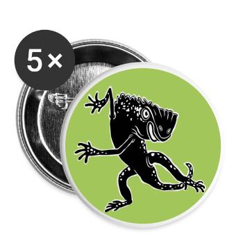 tanzende Echse - Buttons klein 25 mm (5er Pack) - Weiß - Vorne