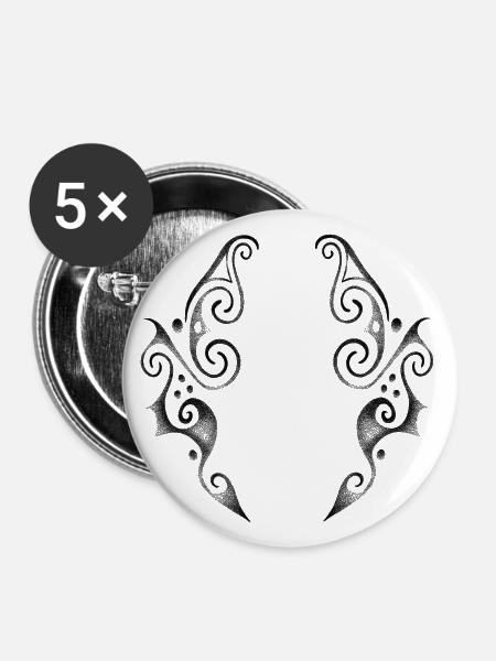 Altes Punktwork-Dotwork-Symbol - Buttons klein 25 mm (5er Pack) - Weiß