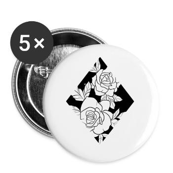 Roses Linie Kunstdiamant - Buttons klein 25 mm (5er Pack) - Weiß - Vorne