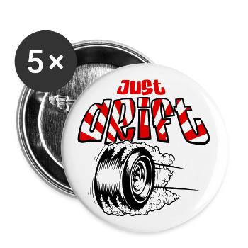 Just drift - Lot de 5 petits badges (25 mm) - blanc - Devant