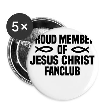 Jesus Fan Club - Buttons small 1''/25 mm (5-pack) - white - Front