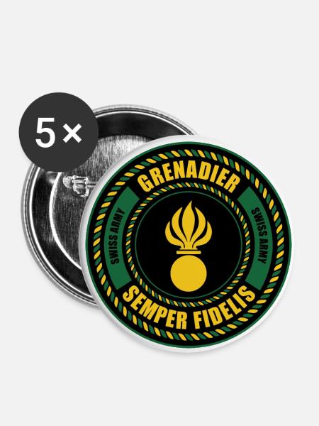 Grenadier - Buttons klein 25 mm (5er Pack) - Weiß