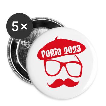 Feria 2023 - Lot de 5 petits badges (25 mm) - blanc - Devant