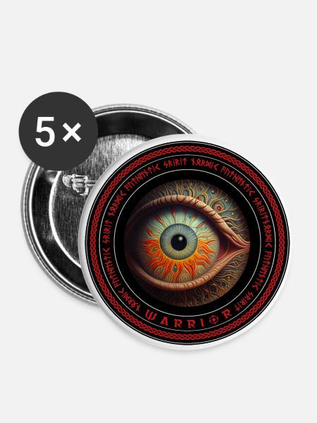 Warrior - Buttons klein 25 mm (5er Pack) - Weiß