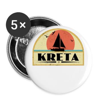 Kreta - Buttons klein 25 mm (5er Pack) - Weiß - Vorne