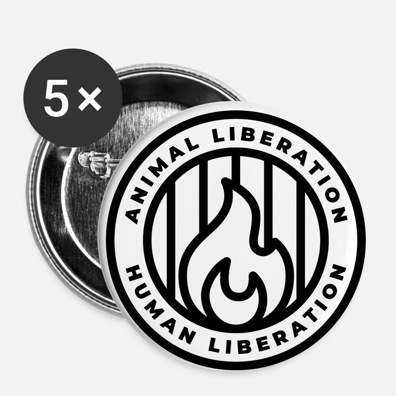 Burning Cage Emblem - Buttons small 1''/25 mm (5-pack) - white