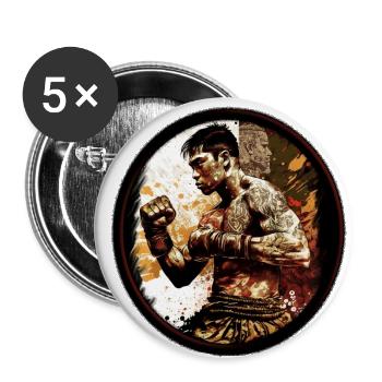 Muay Thai Fighter. - Buttons klein 25 mm (5er Pack) - Weiß - Vorne