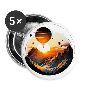 Ballonfahren sind Erlebnisse, die man nie vergisst - Buttons klein 25 mm (5er Pack) - Weiß - Vorne