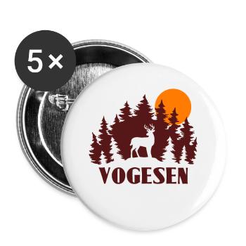 Vogesen - Buttons klein 25 mm (5er Pack) - Weiß - Vorne