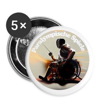 Paralympische Spiele finden alle vier Jahre statt - Buttons klein 25 mm (5er Pack) - Weiß - Vorne