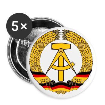Armoiries de la RDA (originale) - Lot de 5 petits badges (25 mm) - blanc - Devant