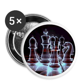 Les échecs sont un jeu de société stratégique - Lot de 5 petits badges (25 mm) - blanc - Devant