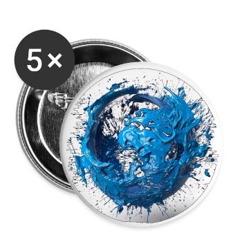 Save the blue planet before it's too late - Buttons small 1''/25 mm (5-pack) - white - Front