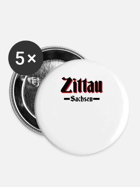 Zittau - Buttons klein 25 mm (5er Pack) - Weiß