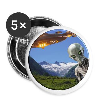 What - there are reports of UFO sightings? - Buttons small 1''/25 mm (5-pack) - white - Front