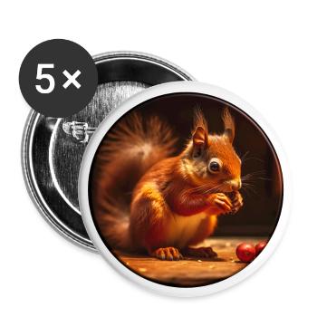 Les écureuils sont des rongeurs câlins - Lot de 5 petits badges (25 mm) - blanc - Devant