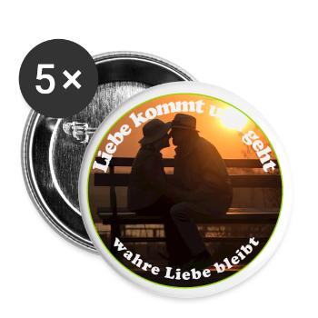 Liebe basiert auf Respekt und Vertrauen - Buttons klein 25 mm (5er Pack) - Weiß - Vorne