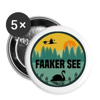 Faaker See - Buttons klein 25 mm (5er Pack) - Weiß - Vorne