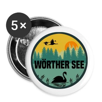 Wörther See - Buttons klein 25 mm (5er Pack) - Weiß - Vorne