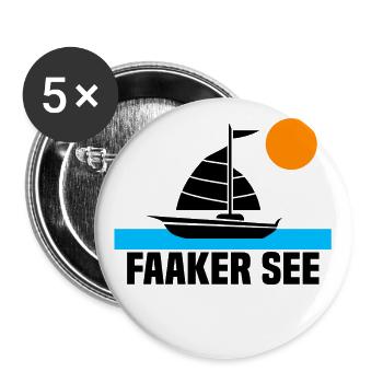 Faaker See - Buttons klein 25 mm (5er Pack) - Weiß - Vorne