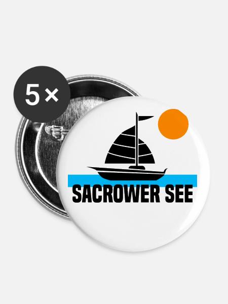 Sacrower See - Buttons klein 25 mm (5er Pack) - Weiß