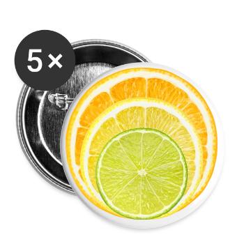 summer time - citrus time - Buttons klein 25 mm (5er Pack) - Weiß - Vorne