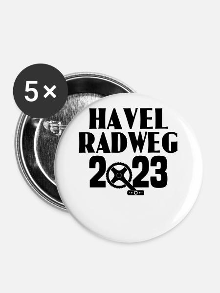 Havel Radweg - Buttons klein 25 mm (5er Pack) - Weiß