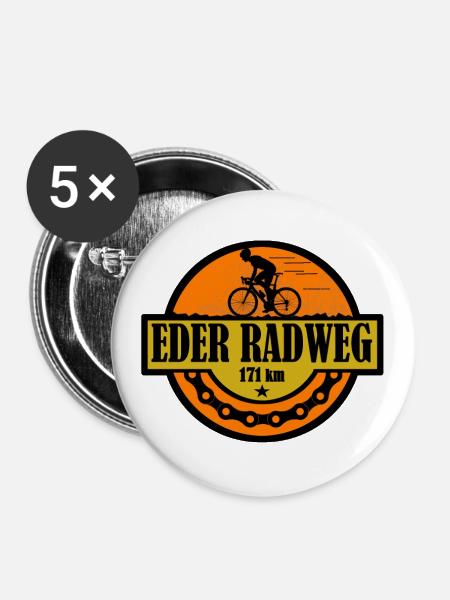 Eder Radweg - Buttons klein 25 mm (5er Pack) - Weiß