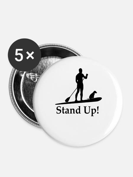 standup paddeln - Buttons klein 25 mm (5er Pack) - Weiß