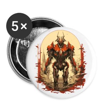 Mecha - Buttons small 1''/25 mm (5-pack) - white - Front