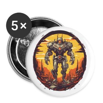 Mecha - Buttons small 1''/25 mm (5-pack) - white - Front