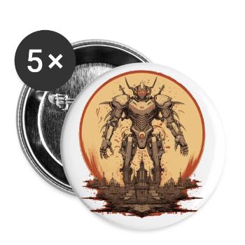 Mecha - Buttons small 1''/25 mm (5-pack) - white - Front