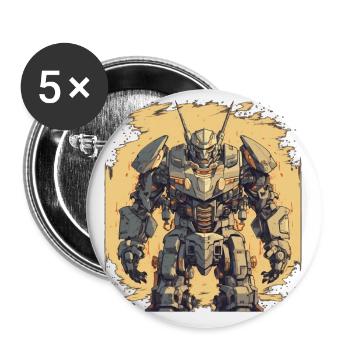 Mecha - Buttons small 1''/25 mm (5-pack) - white - Front