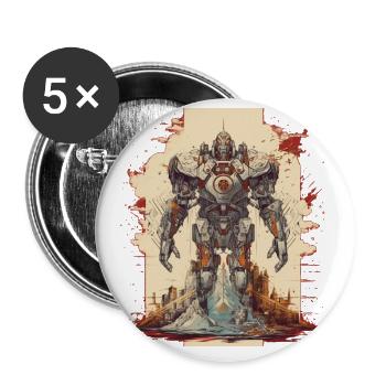 Mecha - Buttons small 1''/25 mm (5-pack) - white - Front