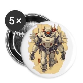 Mecha - Buttons small 1''/25 mm (5-pack) - white - Front
