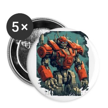 Mecha - Buttons small 1''/25 mm (5-pack) - white - Front