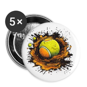 Tennis ball - Buttons klein 25 mm (5er Pack) - Weiß - Vorne
