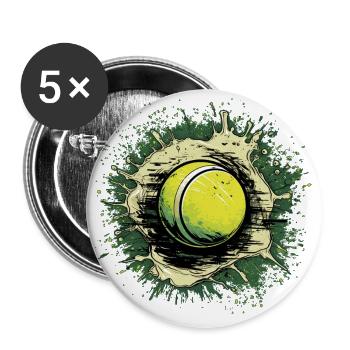 Tennis ball - Buttons klein 25 mm (5er Pack) - Weiß - Vorne