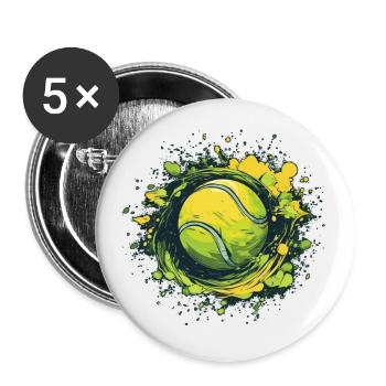 Tennis ball - Buttons klein 25 mm (5er Pack) - Weiß - Vorne