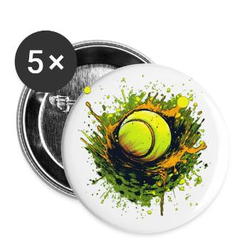 Tennis ball - Buttons klein 25 mm (5er Pack) - Weiß - Vorne