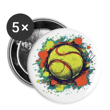 Tennis ball - Buttons klein 25 mm (5er Pack) - Weiß - Vorne