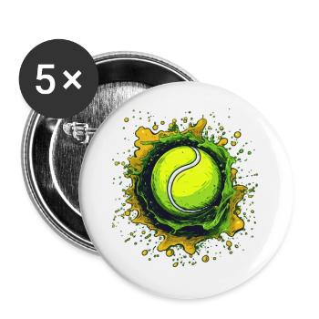 Tennis ball - Buttons klein 25 mm (5er Pack) - Weiß - Vorne