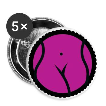 Gums Rose - Lot de 5 petits badges (25 mm) - blanc - Devant