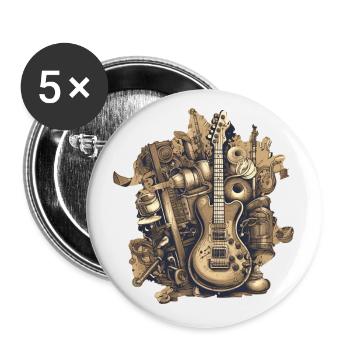 Music Instruments - Buttons small 1''/25 mm (5-pack) - white - Front