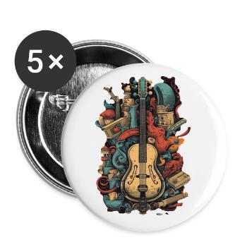 Music Instruments - Buttons small 1''/25 mm (5-pack) - white - Front
