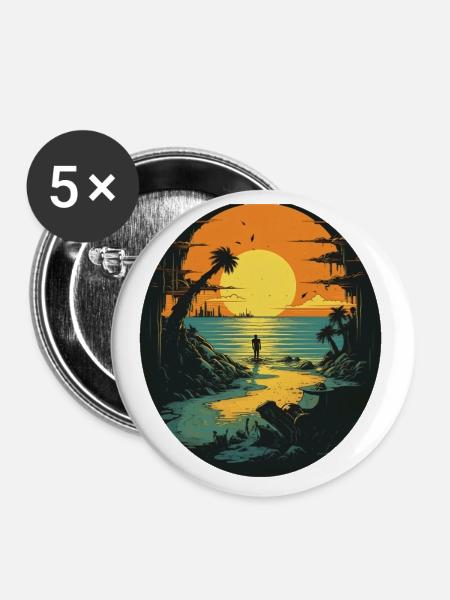 Strand - Buttons klein 25 mm (5er Pack) - Weiß