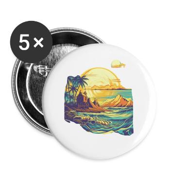 Strand - Buttons klein 25 mm (5er Pack) - Weiß - Vorne