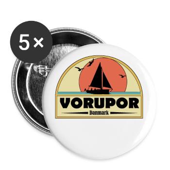 Vorupor Denmark Baltic Sea - Buttons small 1''/25 mm (5-pack) - white - Front