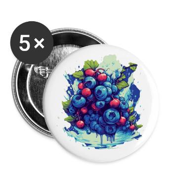 Blaubeere - Buttons klein 25 mm (5er Pack) - Weiß - Vorne